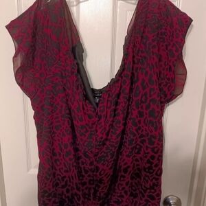 Club Z Collection women's plus size pink and black blouse size 3x